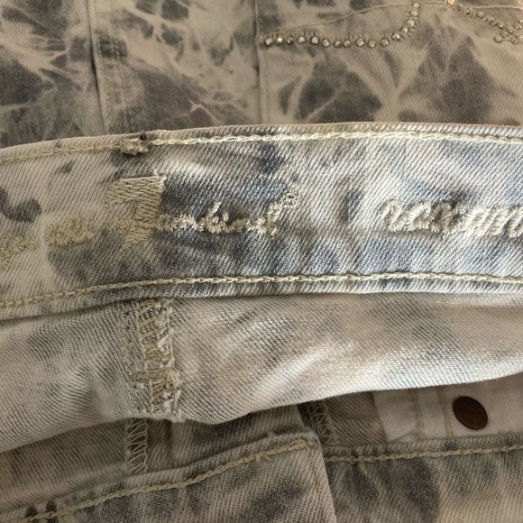 7 For All Mankind Denim Gray Tie Dye Mini 27 Roxanne Rhinestone Sexy Festival. - Picture 8 of 8